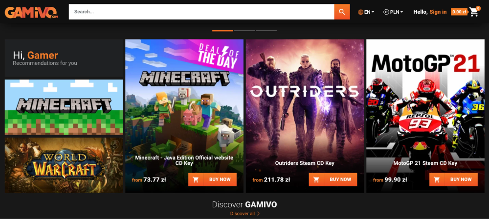 Access exclusive deals, coupons, offers and cashback on Discover Great Deals on Gamivo Game Keys through OODLZ courtesy of Gamivo.
